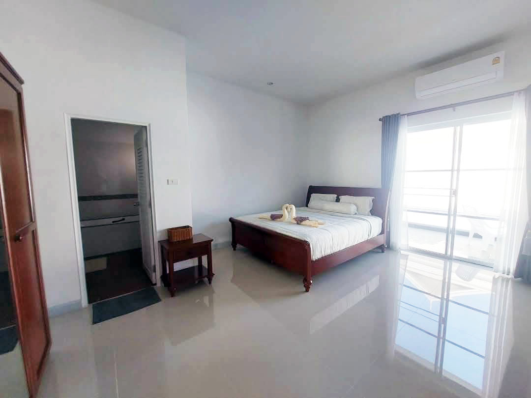 Resort-style 3-bedroom pool villa for rent at CASA COLLINA Hua Hin with 4x15m private swimming pool, garden, and mountain valley views